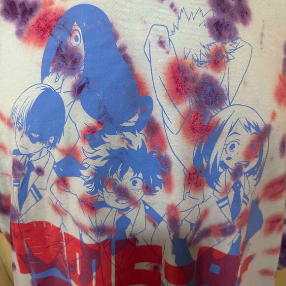 My Hero Academia Funimation Men's Blue Tye Dye T Shirt Size 2XL XXL Izuku Midori - Picture 4 of 4